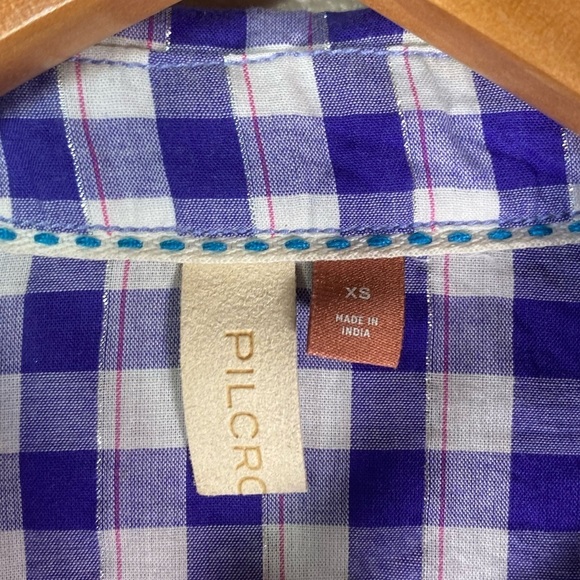 Anthropologie Pilcro Plaid Button Down Shirt Size XS H12 - Picture 9 of 10